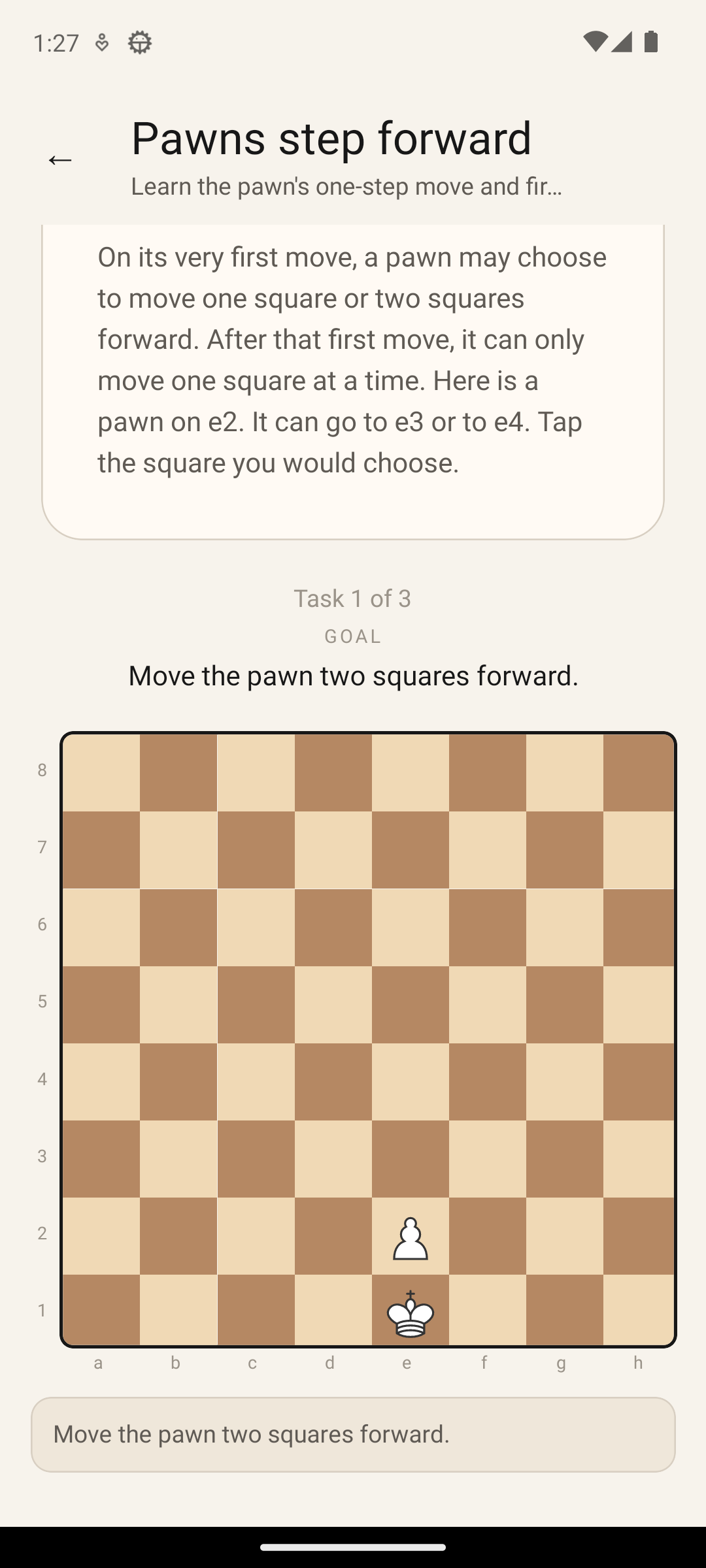 ChessGraduation guided puzzle screen