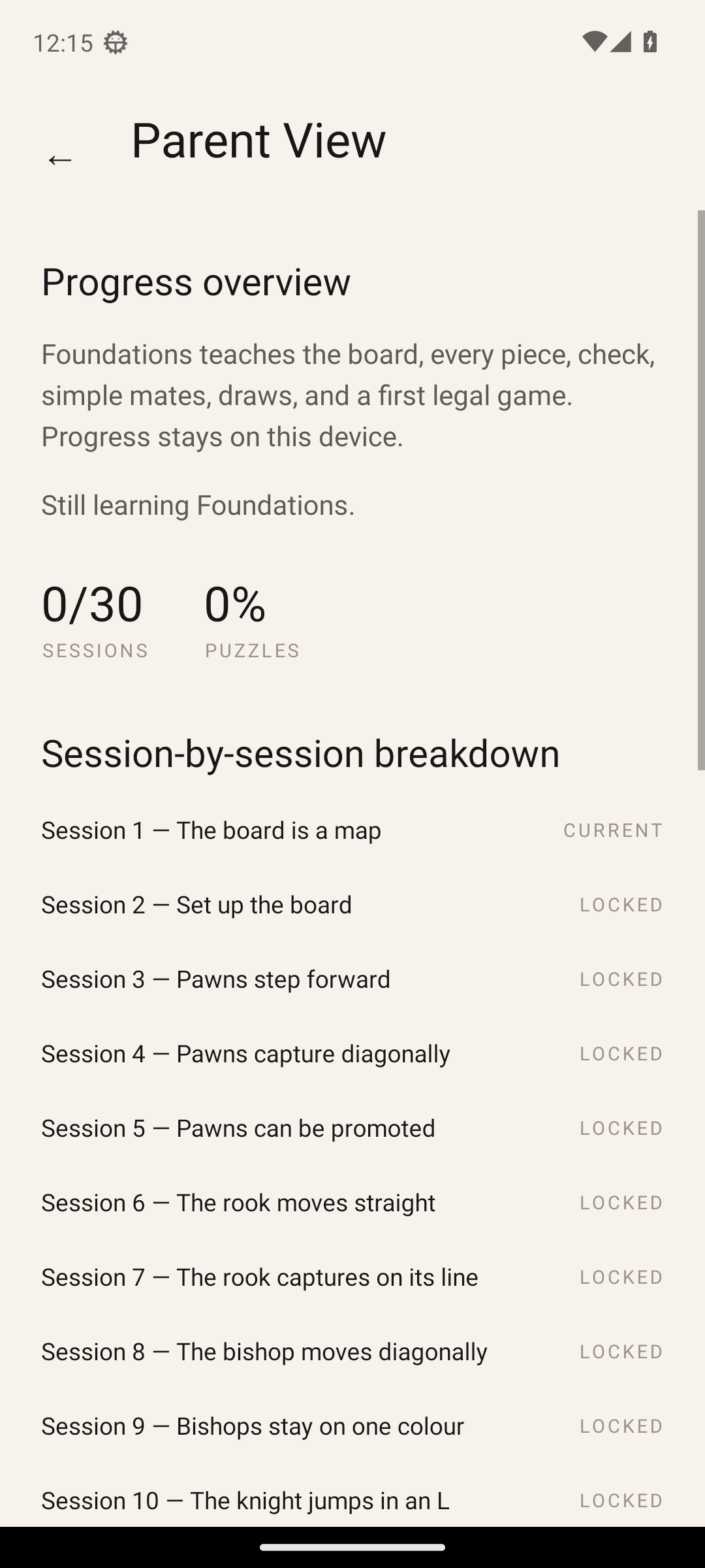 ChessGraduation local progress dashboard